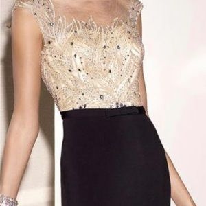 Gold and black prom dress